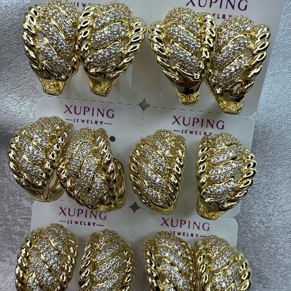 Ping Gold and Silver Textured Earrings